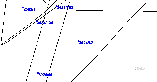 Parcela st. 3024/67 v KÚ Dolní Ředice, Katastrální mapa