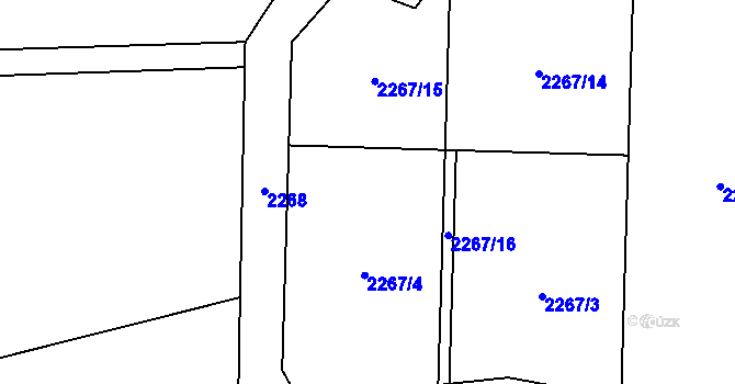 Parcela st. 2267/4 v KÚ Dolní Ředice, Katastrální mapa