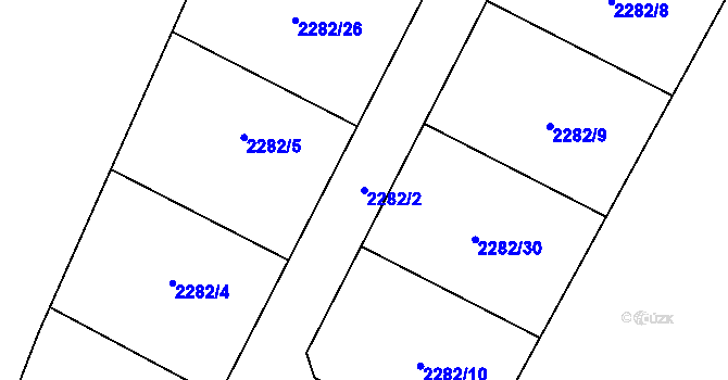 Parcela st. 2282/2 v KÚ Dolní Ředice, Katastrální mapa