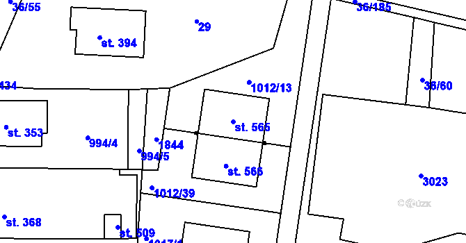 Parcela st. 565 v KÚ Dolní Ředice, Katastrální mapa