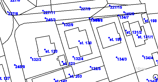 Parcela st. 130 v KÚ Dolní Skrýchov, Katastrální mapa