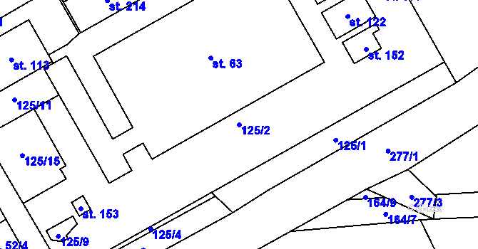Parcela st. 125/2 v KÚ Dolní Skrýchov, Katastrální mapa