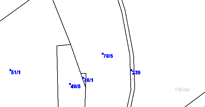 Parcela st. 78/5 v KÚ Dolní Skrýchov, Katastrální mapa