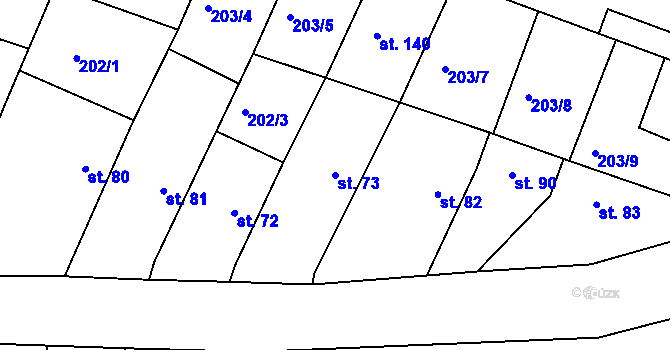 Parcela st. 73 v KÚ Dolní Slivno, Katastrální mapa