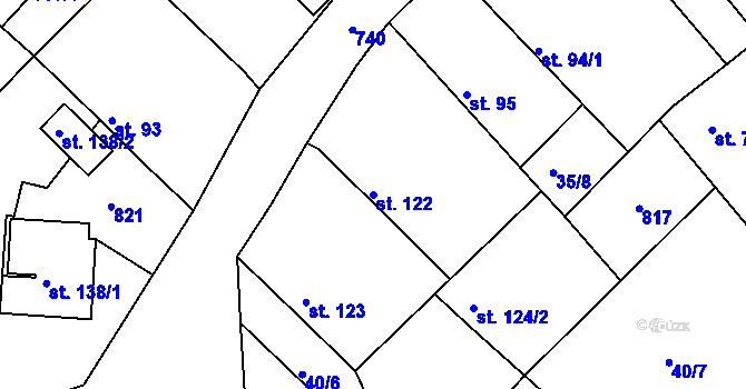 Parcela st. 122 v KÚ Dolní Slivno, Katastrální mapa