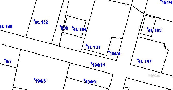 Parcela st. 133 v KÚ Dolní Slivno, Katastrální mapa