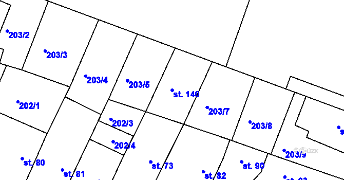 Parcela st. 140 v KÚ Dolní Slivno, Katastrální mapa