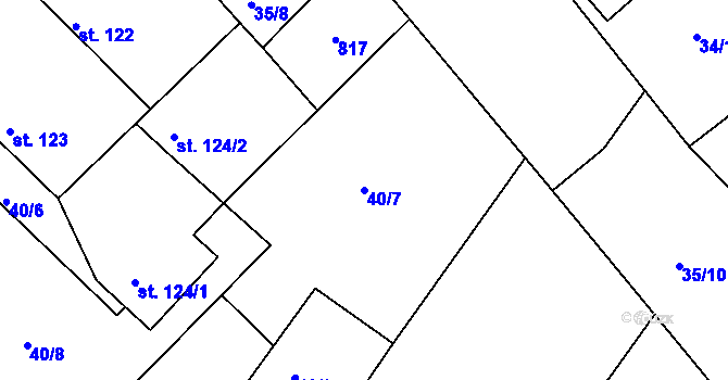 Parcela st. 40/7 v KÚ Dolní Slivno, Katastrální mapa
