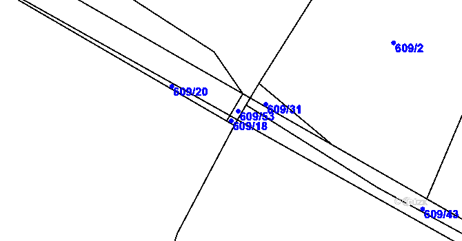 Parcela st. 609/18 v KÚ Dolní Slivno, Katastrální mapa