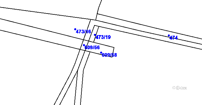 Parcela st. 609/58 v KÚ Dolní Slivno, Katastrální mapa