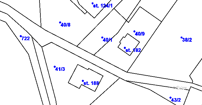 Parcela st. 40/12 v KÚ Dolní Slivno, Katastrální mapa