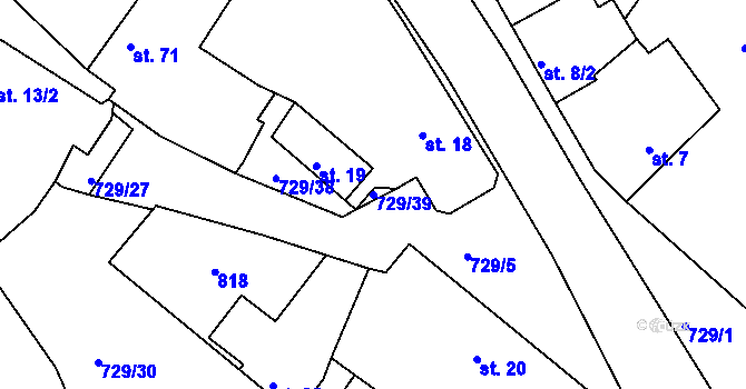 Parcela st. 729/39 v KÚ Dolní Slivno, Katastrální mapa