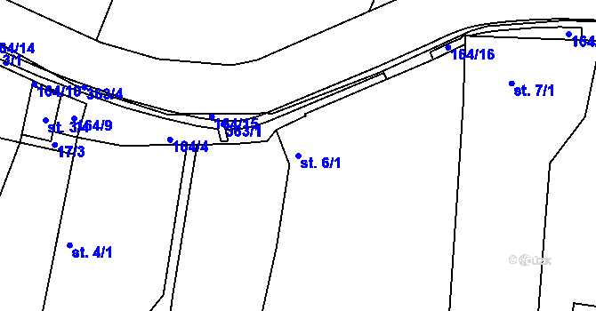 Parcela st. 6/1 v KÚ Slivínko, Katastrální mapa