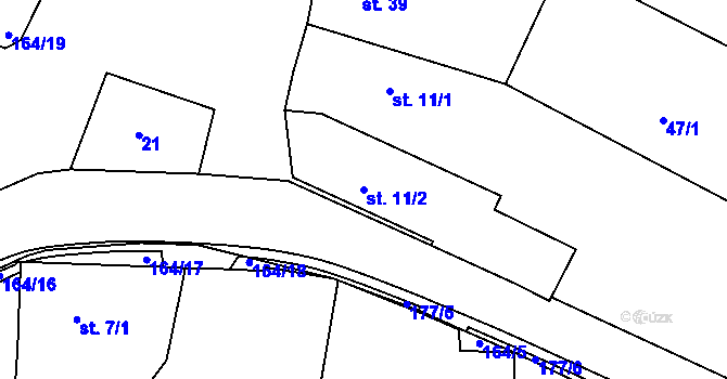 Parcela st. 11/2 v KÚ Slivínko, Katastrální mapa