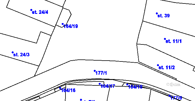 Parcela st. 21 v KÚ Slivínko, Katastrální mapa