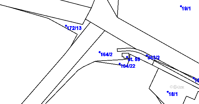Parcela st. 164/2 v KÚ Slivínko, Katastrální mapa