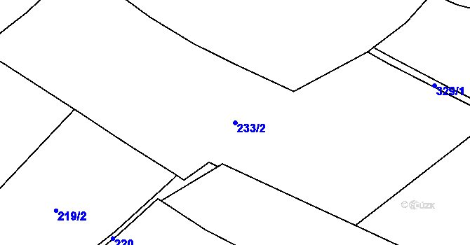 Parcela st. 233/2 v KÚ Slivínko, Katastrální mapa