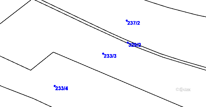 Parcela st. 233/3 v KÚ Slivínko, Katastrální mapa