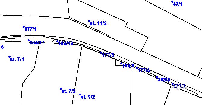 Parcela st. 177/5 v KÚ Slivínko, Katastrální mapa