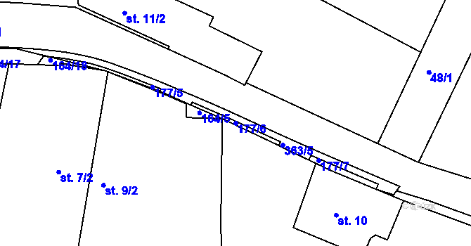 Parcela st. 177/6 v KÚ Slivínko, Katastrální mapa