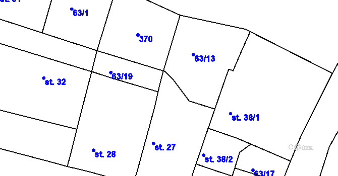 Parcela st. 63/20 v KÚ Slivínko, Katastrální mapa