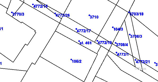 Parcela st. 461 v KÚ Dolní Sloupnice, Katastrální mapa