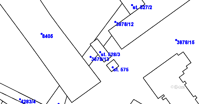 Parcela st. 528/3 v KÚ Dolní Sloupnice, Katastrální mapa