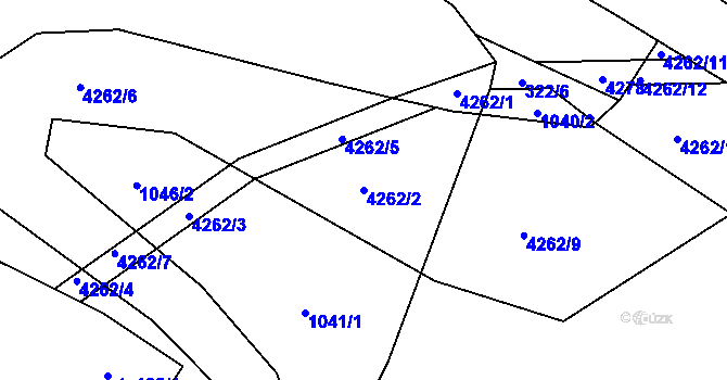 Parcela st. 4262/2 v KÚ Dolní Sloupnice, Katastrální mapa