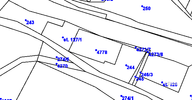 Parcela st. 4778 v KÚ Dolní Sloupnice, Katastrální mapa