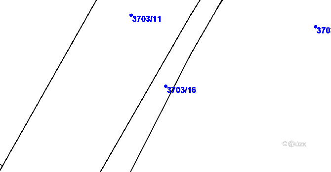 Parcela st. 3703/16 v KÚ Dolní Sloupnice, Katastrální mapa