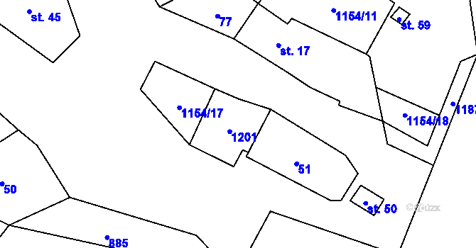 Parcela st. 18 v KÚ Dolní Smrčné, Katastrální mapa