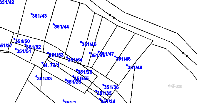 Parcela st. 351/47 v KÚ Dolní Smrčné, Katastrální mapa