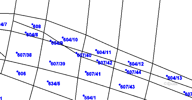 Parcela st. 604/11 v KÚ Dolní Smrčné, Katastrální mapa