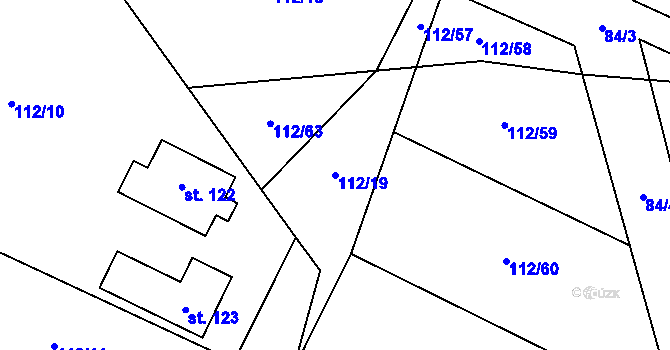 Parcela st. 112/19 v KÚ Dolní Stakory, Katastrální mapa