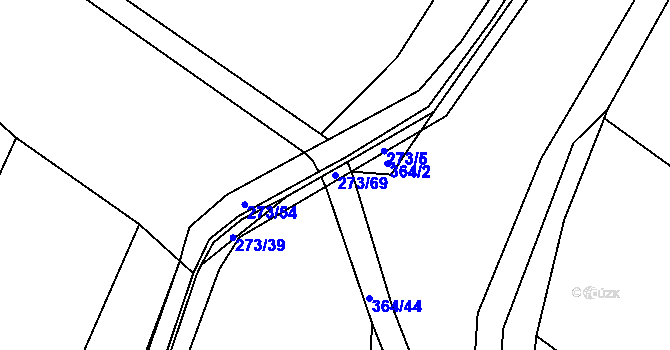Parcela st. 273/69 v KÚ Dolní Stakory, Katastrální mapa