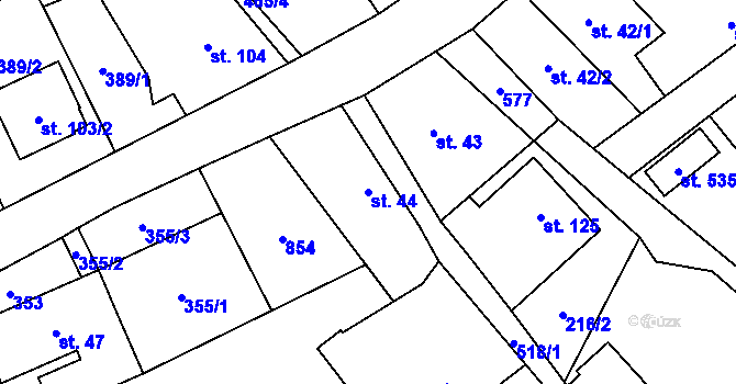 Parcela st. 44 v KÚ Dolní Studénky, Katastrální mapa
