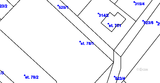 Parcela st. 78/1 v KÚ Dolní Studénky, Katastrální mapa