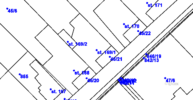 Parcela st. 169/1 v KÚ Dolní Studénky, Katastrální mapa