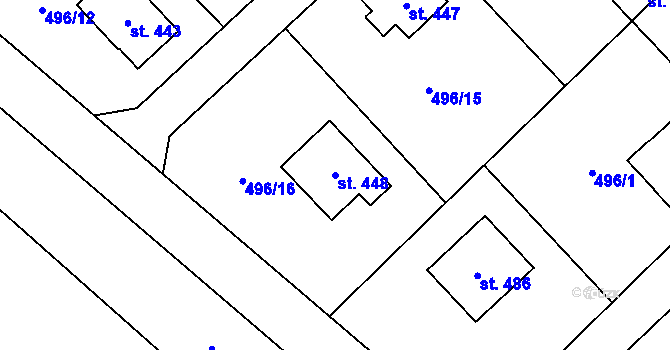 Parcela st. 448 v KÚ Dolní Studénky, Katastrální mapa