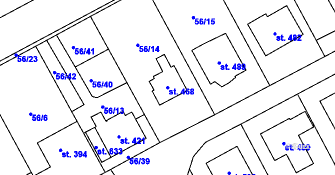 Parcela st. 468 v KÚ Dolní Studénky, Katastrální mapa