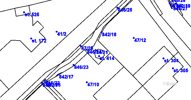 Parcela st. 47/21 v KÚ Dolní Studénky, Katastrální mapa