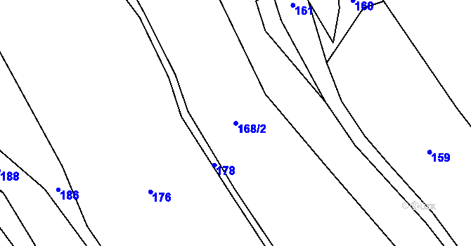 Parcela st. 168/2 v KÚ Dolní Studénky, Katastrální mapa