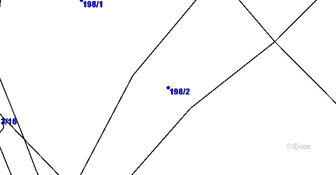 Parcela st. 198/2 v KÚ Dolní Studénky, Katastrální mapa
