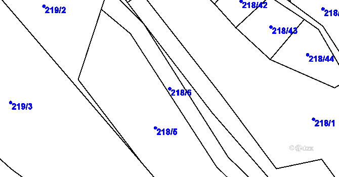 Parcela st. 218/6 v KÚ Dolní Studénky, Katastrální mapa