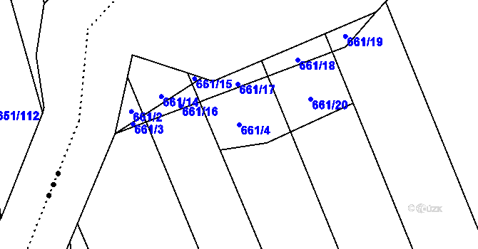 Parcela st. 661/4 v KÚ Dolní Studénky, Katastrální mapa