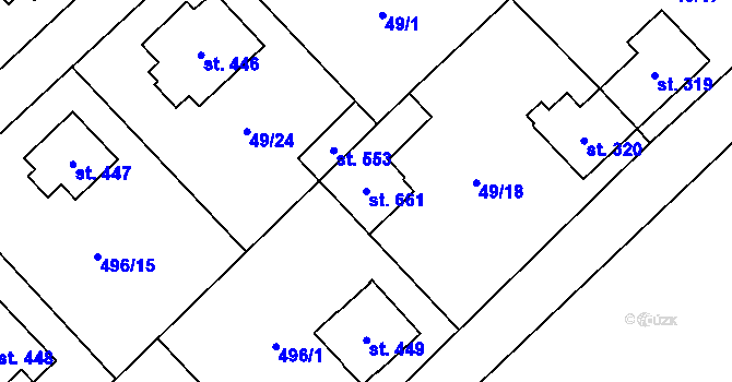 Parcela st. 661 v KÚ Dolní Studénky, Katastrální mapa