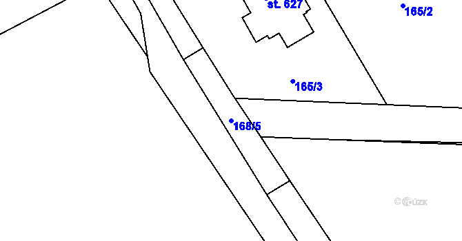 Parcela st. 168/5 v KÚ Dolní Studénky, Katastrální mapa