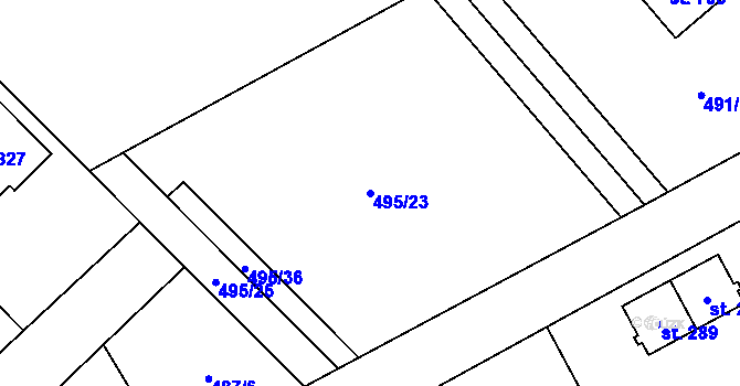 Parcela st. 495/23 v KÚ Dolní Studénky, Katastrální mapa