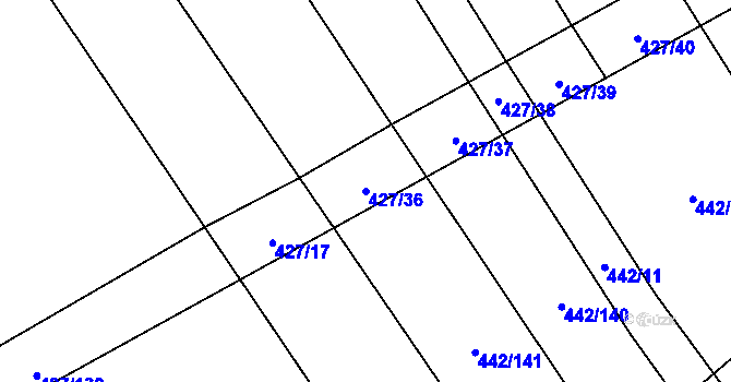 Parcela st. 427/36 v KÚ Dolní Studénky, Katastrální mapa