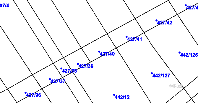 Parcela st. 427/40 v KÚ Dolní Studénky, Katastrální mapa